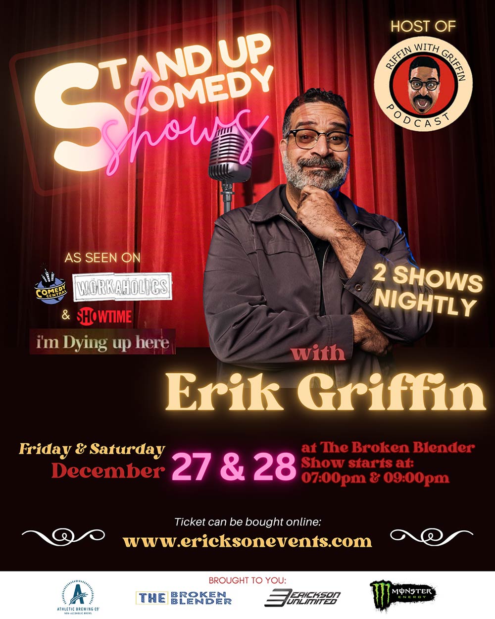 Comedy Special - Erik Griffin Erickson Unlimited, Concerts, Events, Alaska, Comedian, Erik Griffin