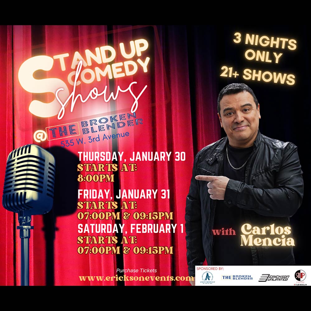 Comedy Special - Carlos Mencia Erickson Unlimited, Concerts, Events, Alaska, Comedian, Carlos Mencia